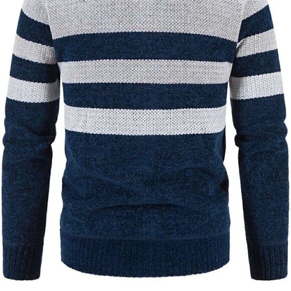 Blue and Grey Mens Cardigan - Picture 4 of 7